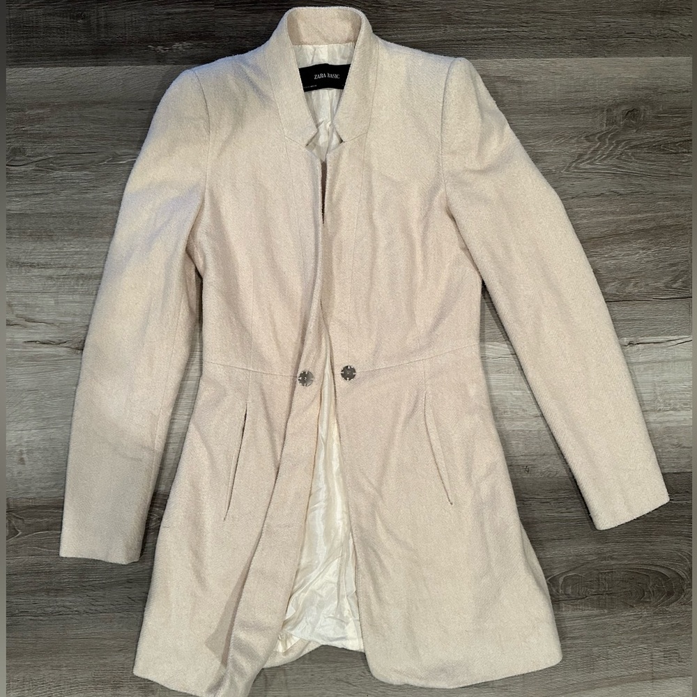 Zara Basic Cream Coat - image 4